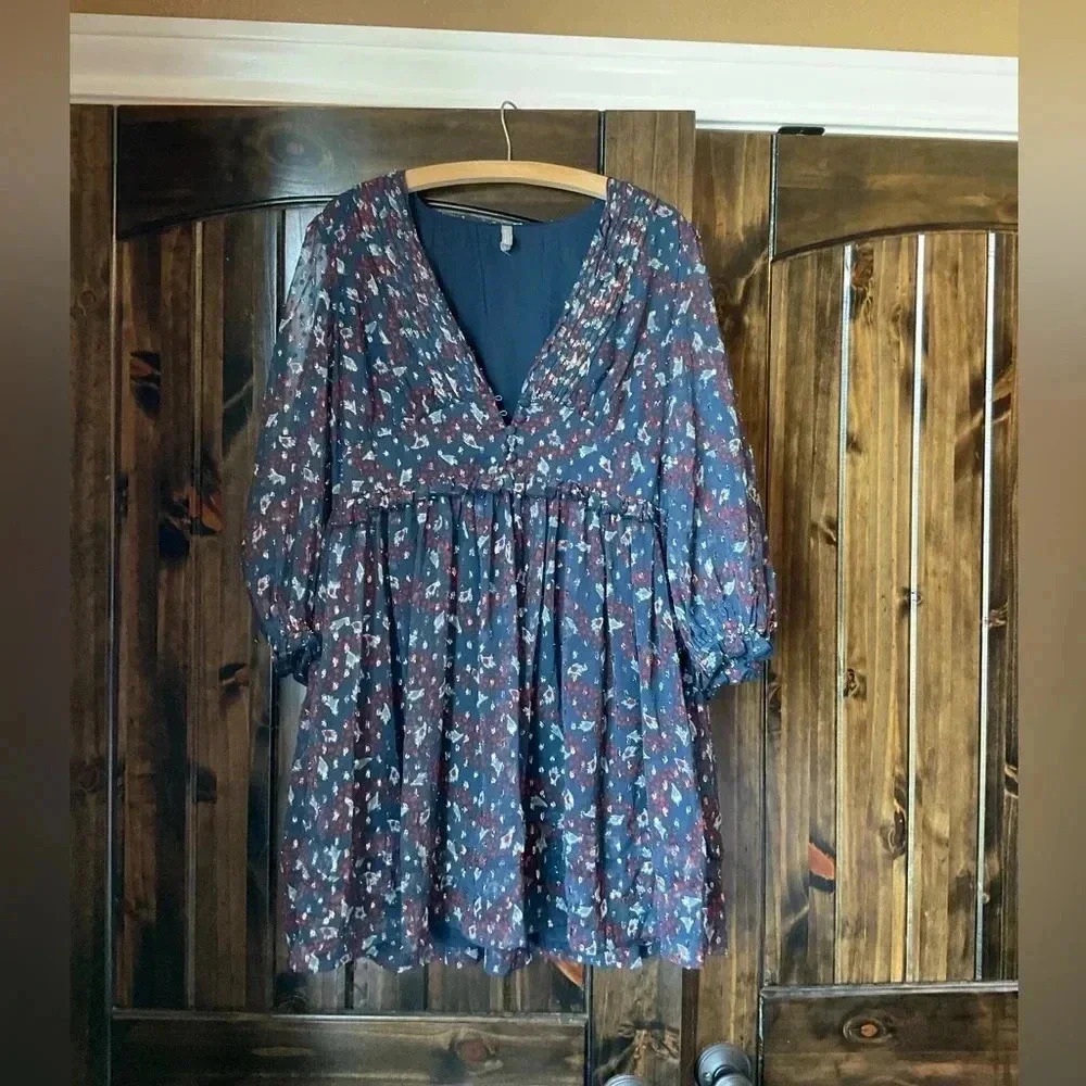 Urban Outfitters Floral Metallic Dress Size S